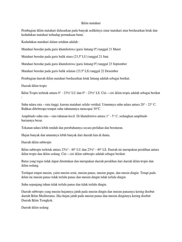 Iklim Matahari | PDF