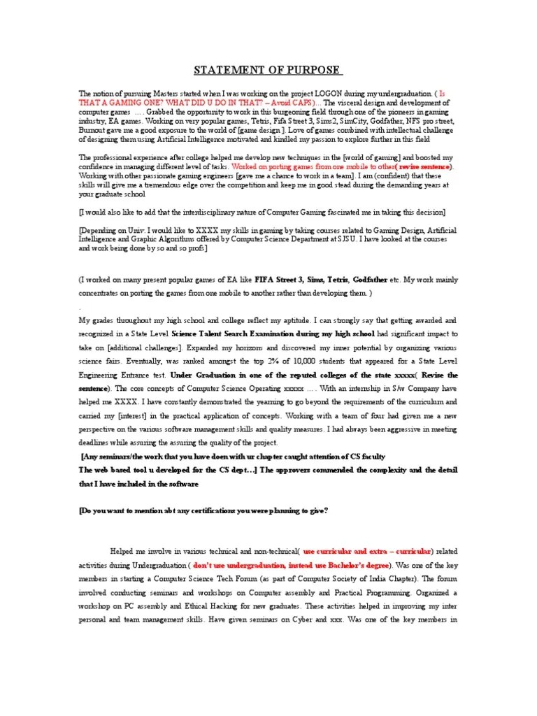 Computer Science Sample Sop 4 Curriculum Computer Science