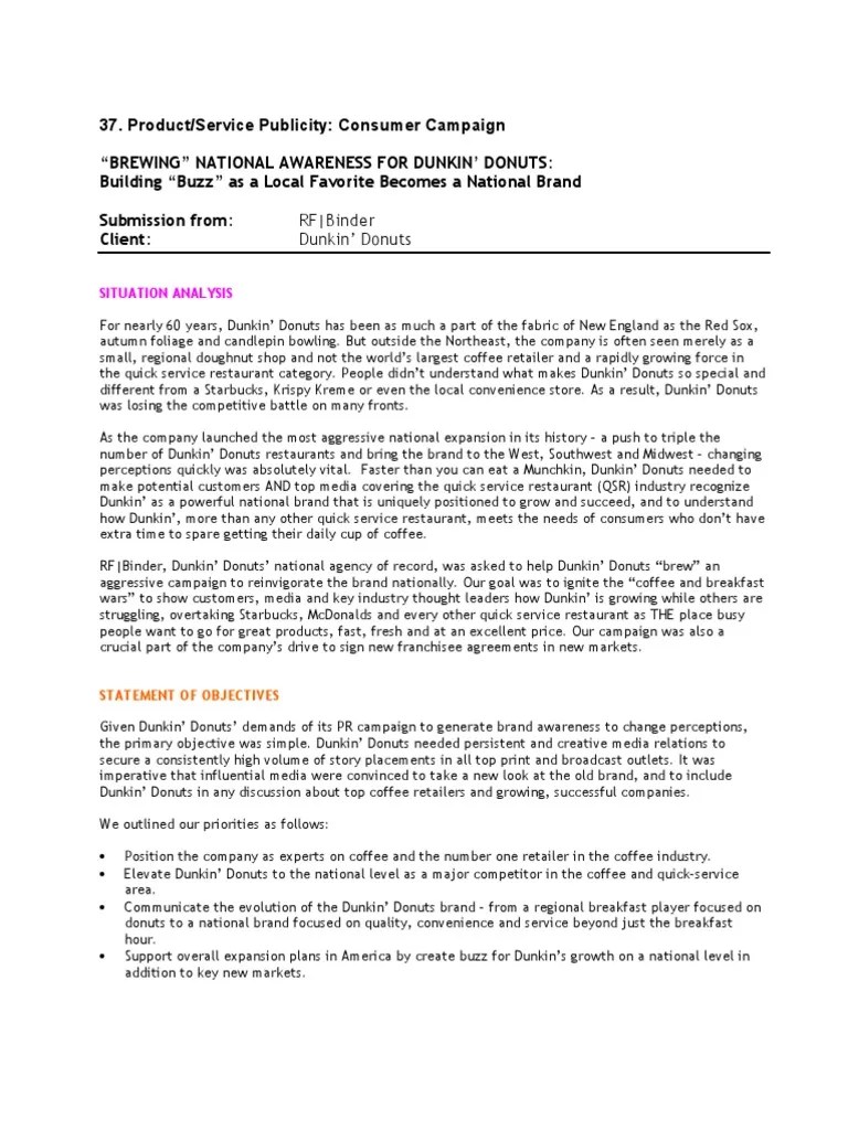 Situation Analysis Statement of Objectives PDF Starbucks Fast