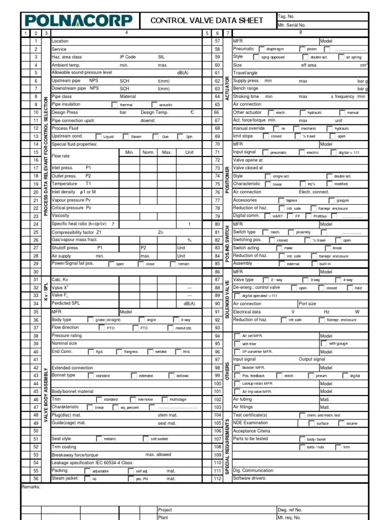 Data Sheet Control Valve PDF Valve Gas Technologies