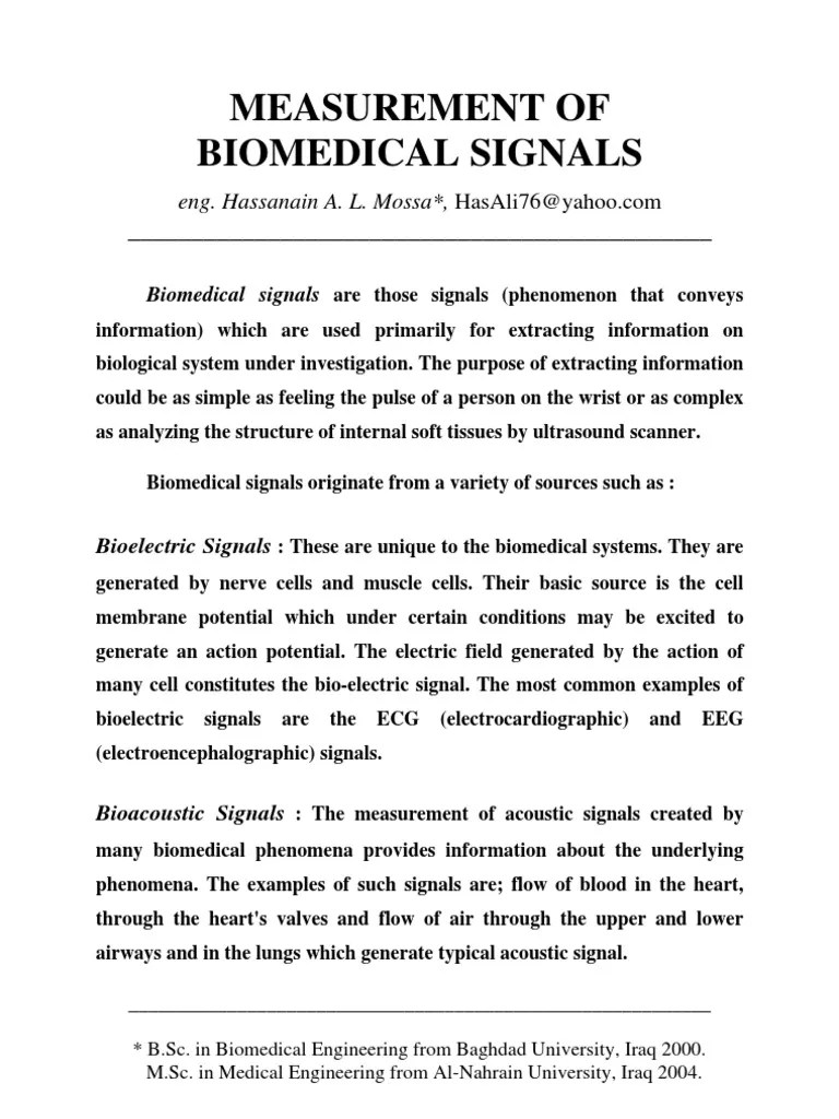 Biomedical Signals.pdf Amplifier Signal (Electrical Engineering)