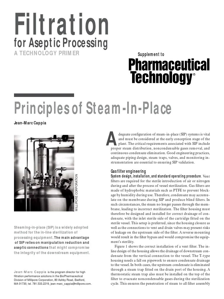 Filtration for Aseptic Processing Steam Sterilization (Microbiology)