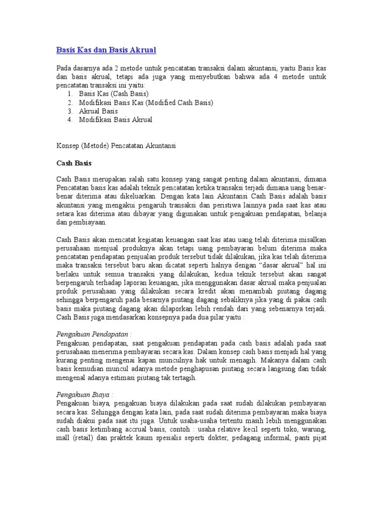 Basis Kas Dan Basis Akrual | PDF