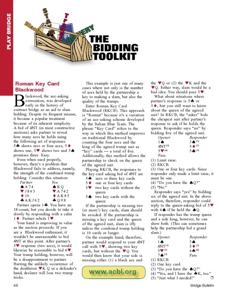 Roman Key Card Blackwood PDF