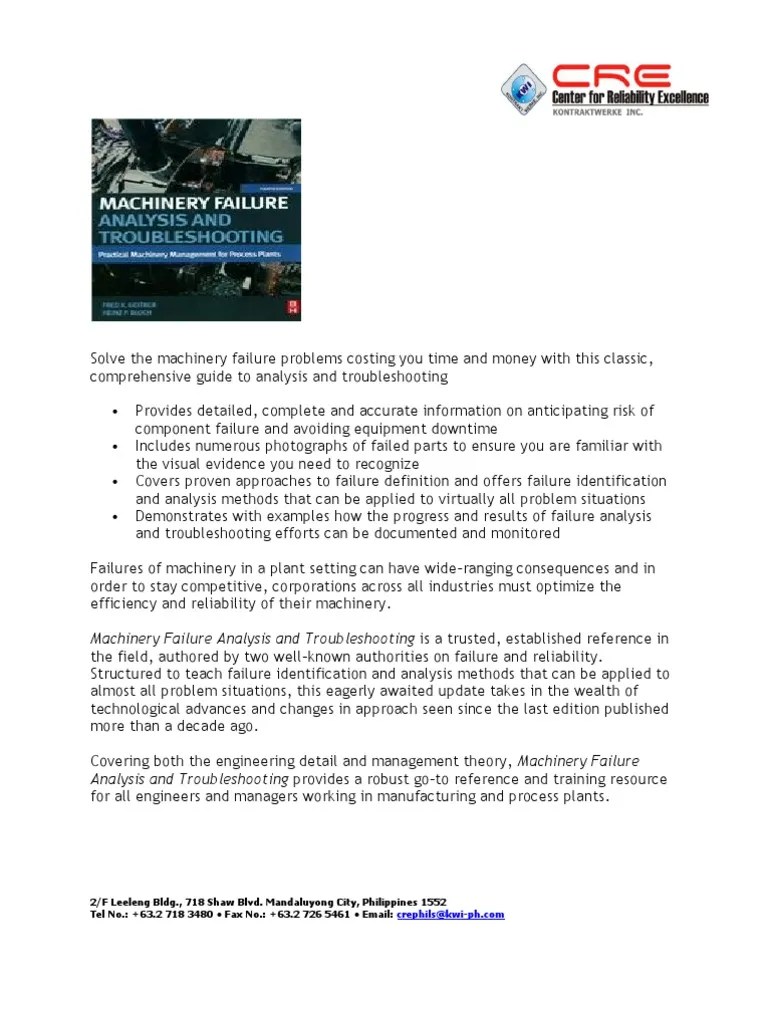 Machinery Failure Analysis Troubleshooting Fourth Edition1 PDF