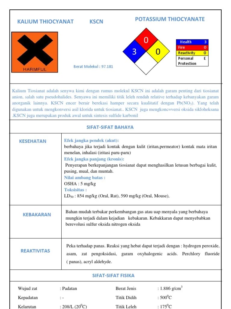 MSDS Kalium Thiocyanate | PDF