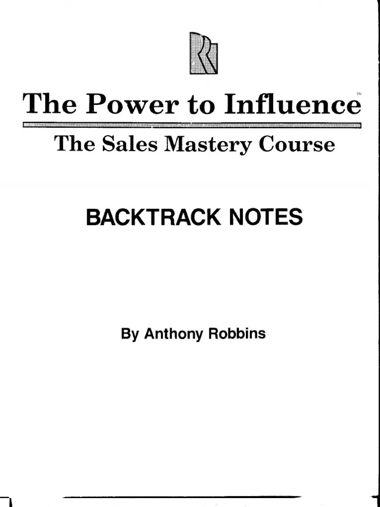 Anthony Robbins The Power To Influence (Sales Mastery