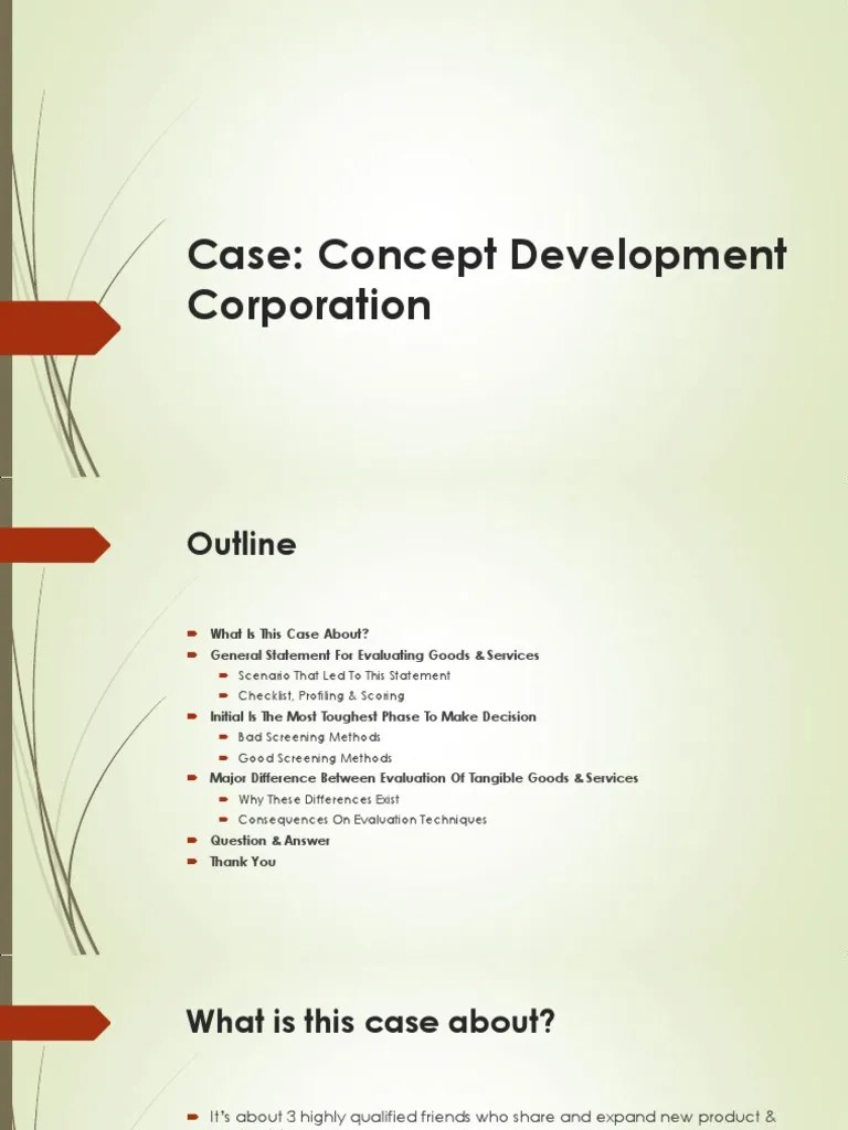 Case Product Management Concept Development Corporation PDF