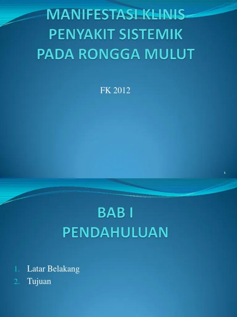 Manifestasi Klinis Penyakit Sistemik