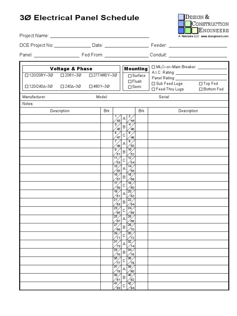 Panel Schedule PDF