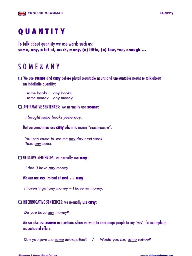 Quantity Noun Plural