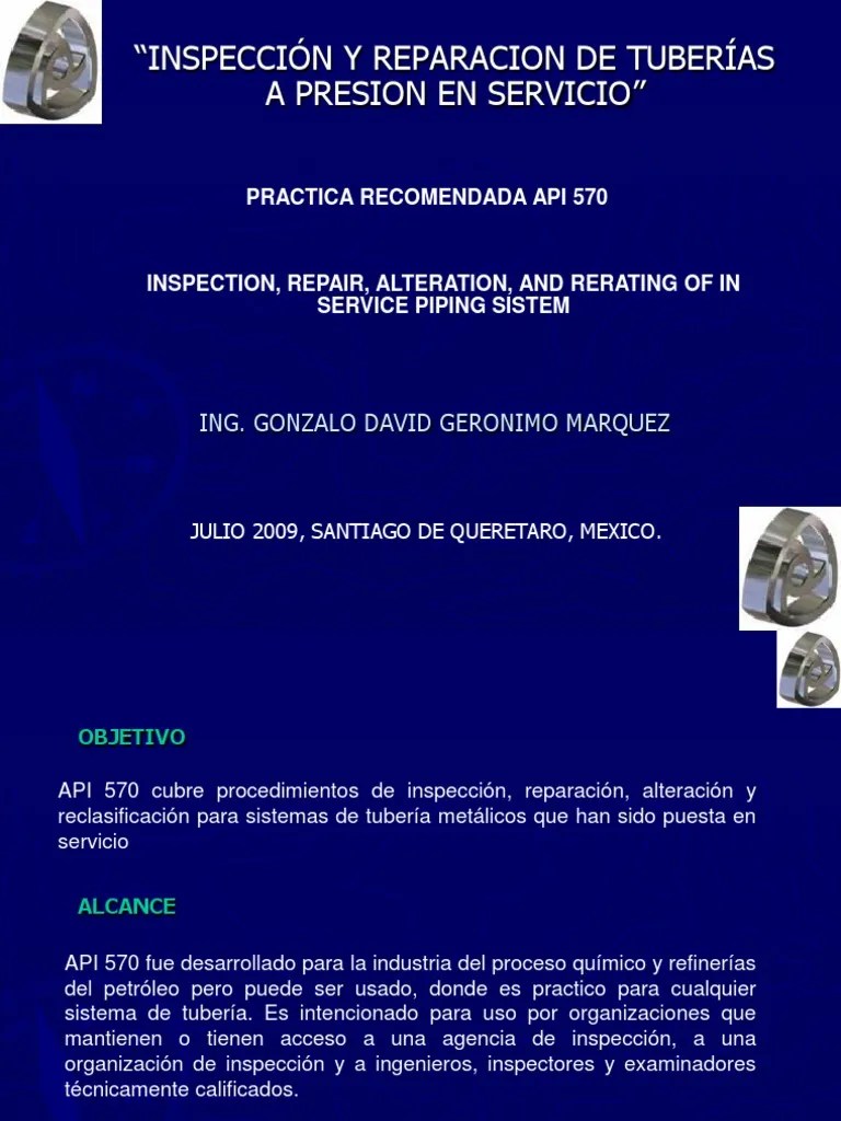 API 570 Corrosión Soldadura