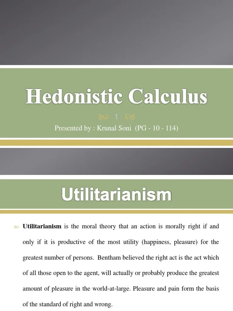 Hedonistic Calculus Hedonism In Vitro Fertilisation