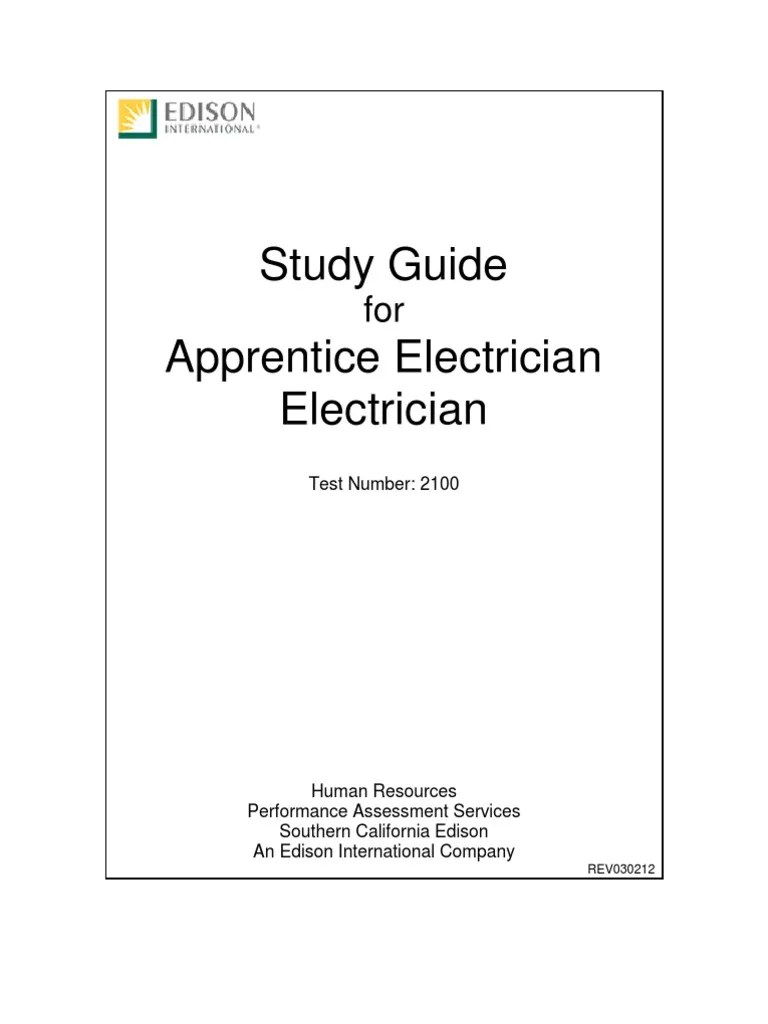 Apprentice Electrician (2100) PDF Multiple Choice Test (Assessment)