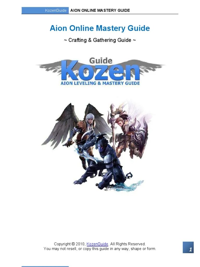 Aion Crafting & Gathering Guide PDF Leisure
