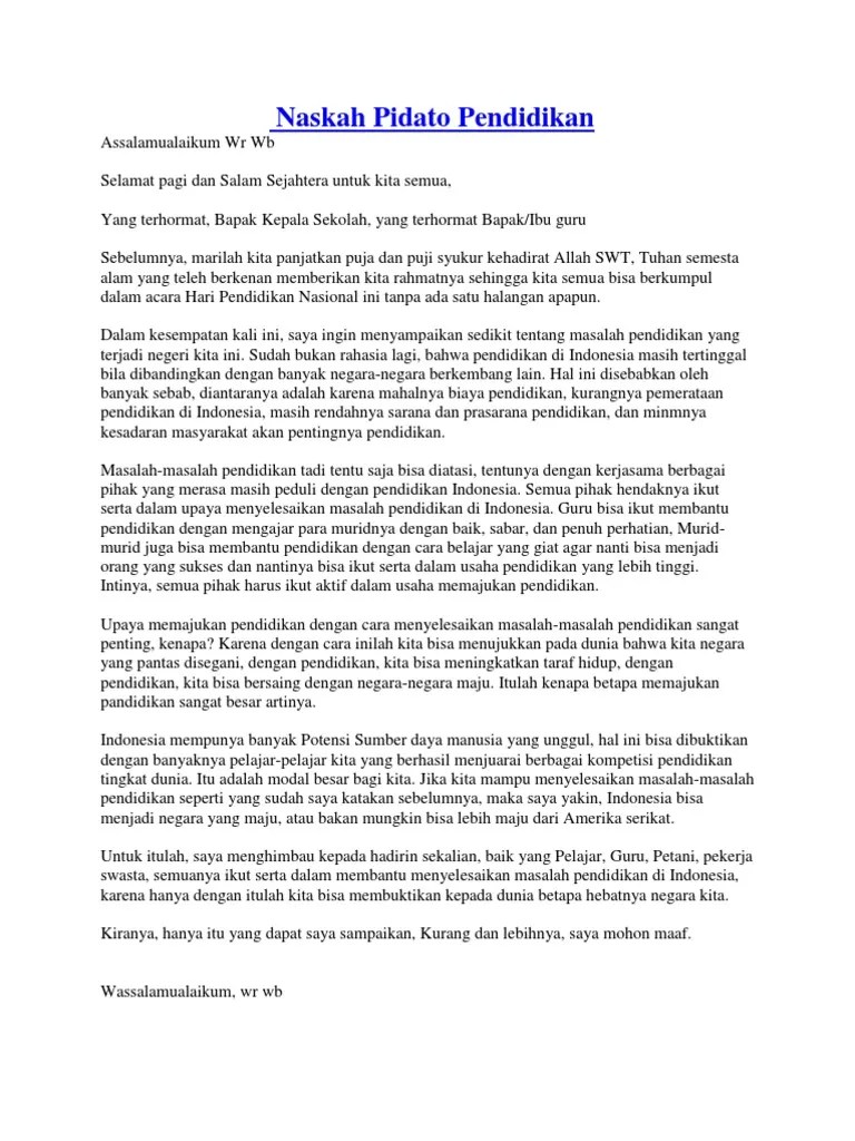 Contoh Pidato Yang Bertema Pendidikan // Kumpulan Contoh Terbaru