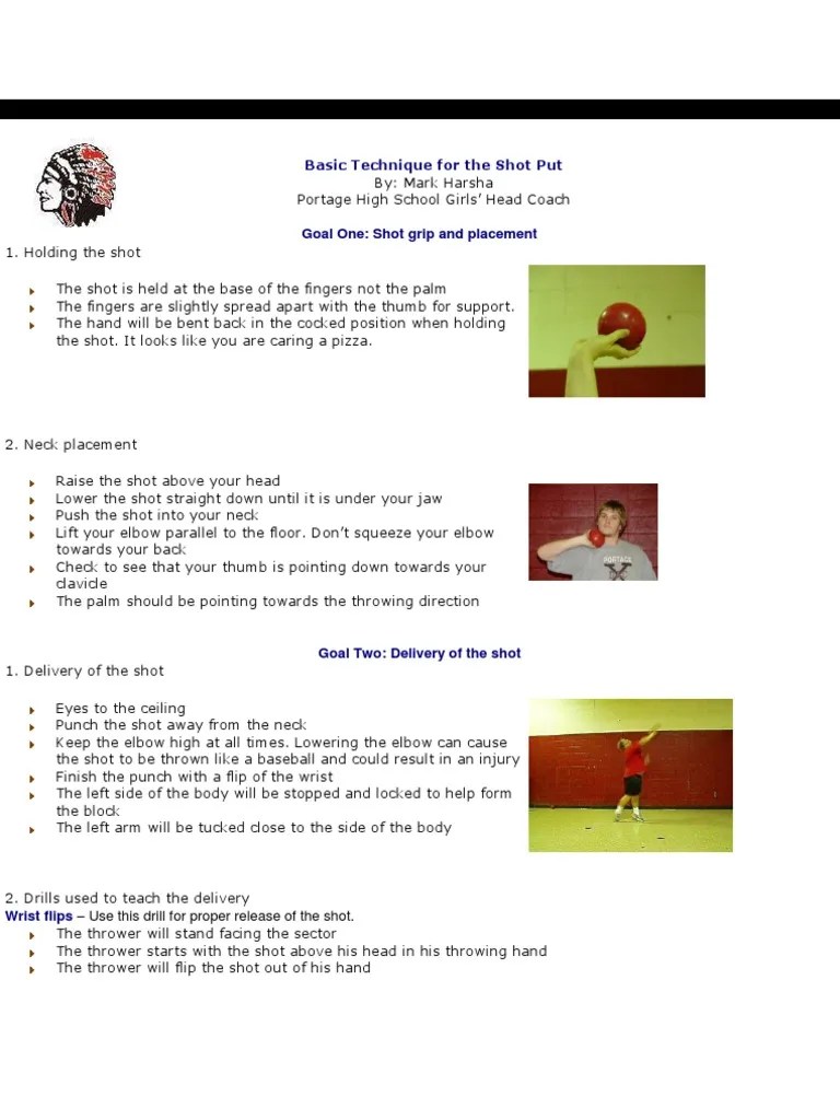 Basic Technique For The Shot Put PDF Anatomical Terms Of Motion Foot