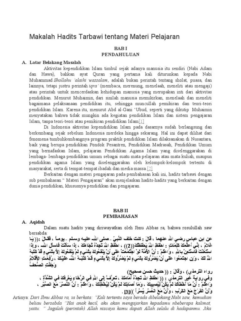 Makalah Tafsir Tarbawi Tentang Materi Pendidikan