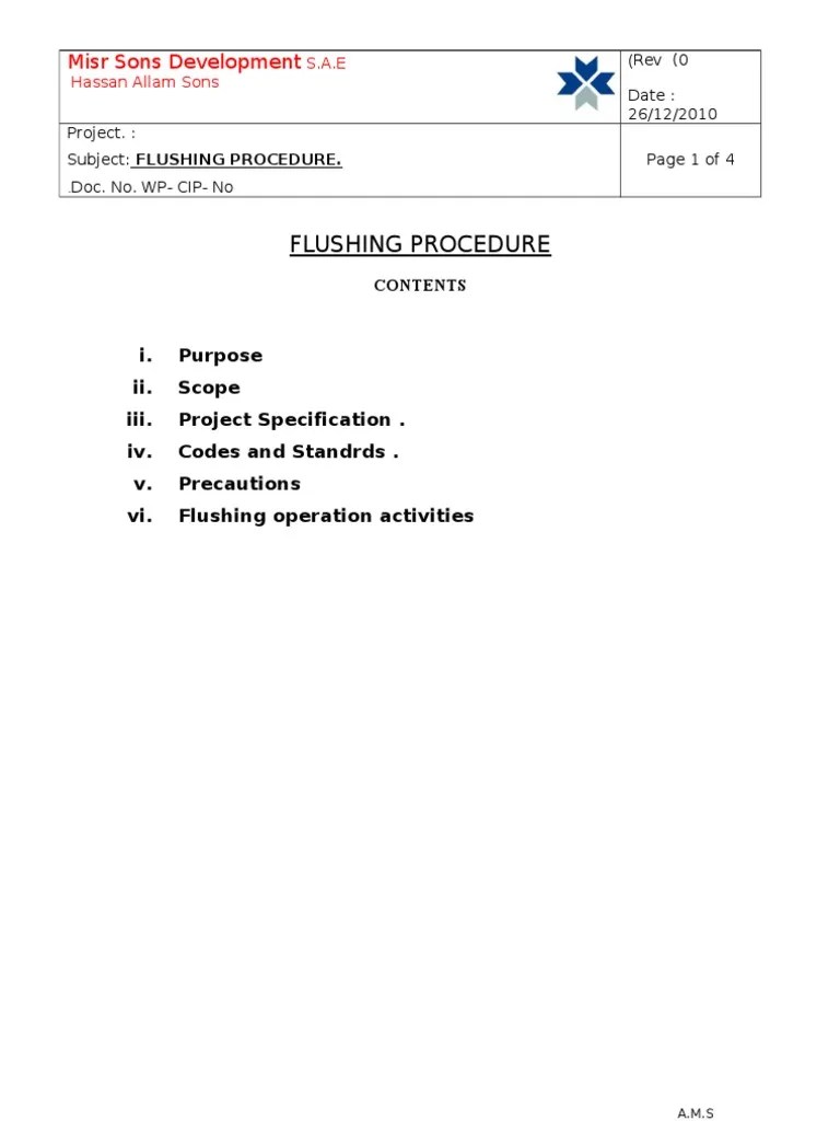 Flushing Procedure Final 11 PDF Valve Pipe (Fluid Conveyance)