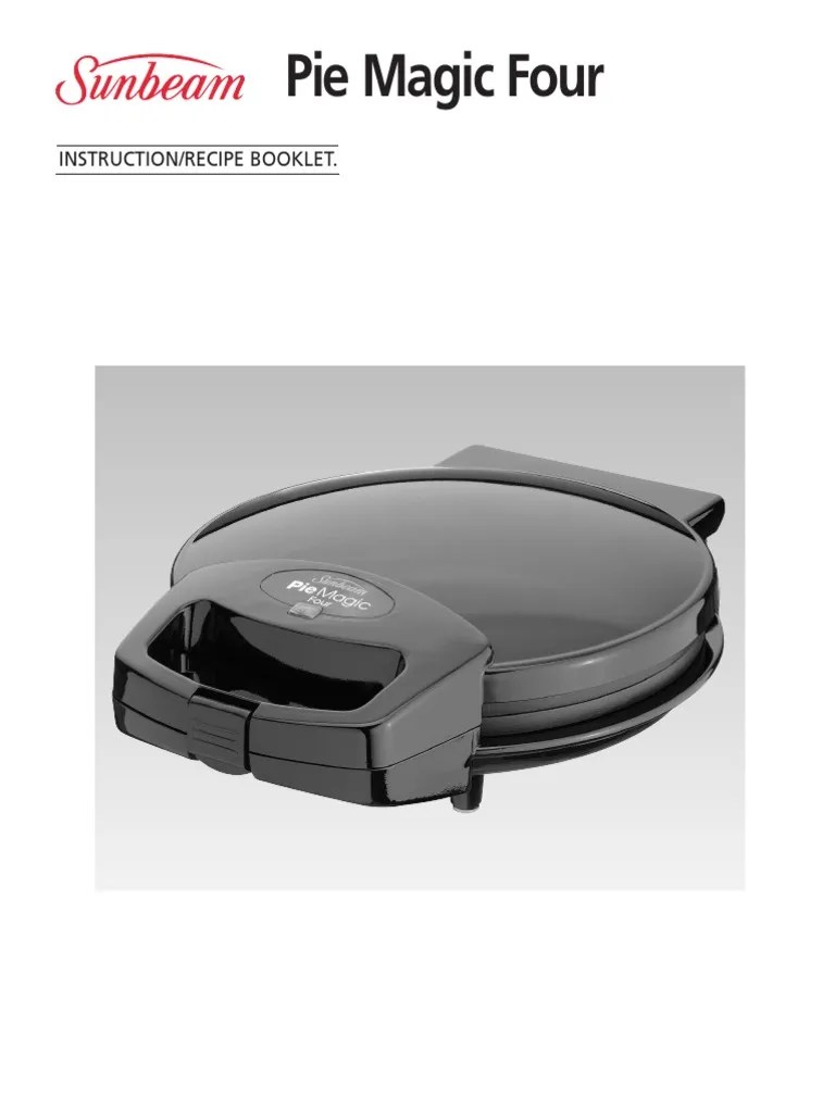 Sunbeam Pie Maker Recipes and Instructions PDF Curry Teaspoon