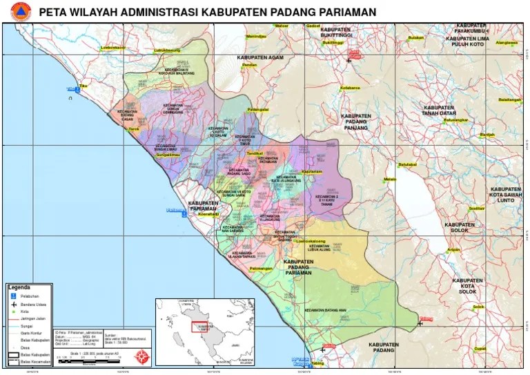 2009-10-12 Peta Administrasi Padang Pariaman BNPB | PDF
