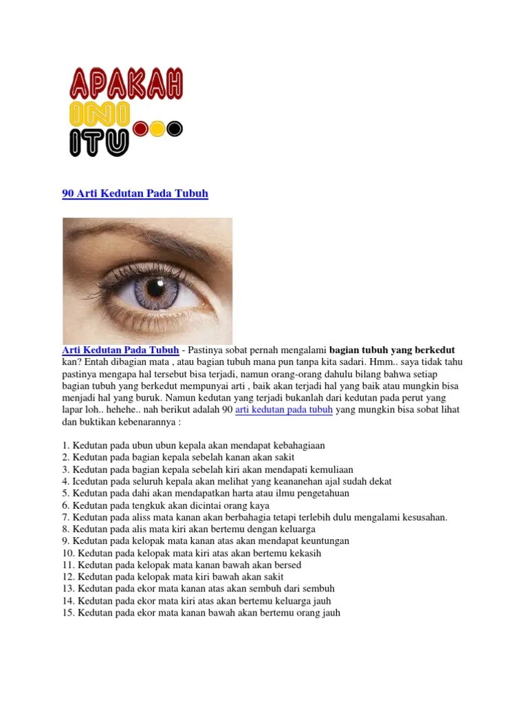 90 Arti Kedutan Pada Anggota Tubuh | PDF