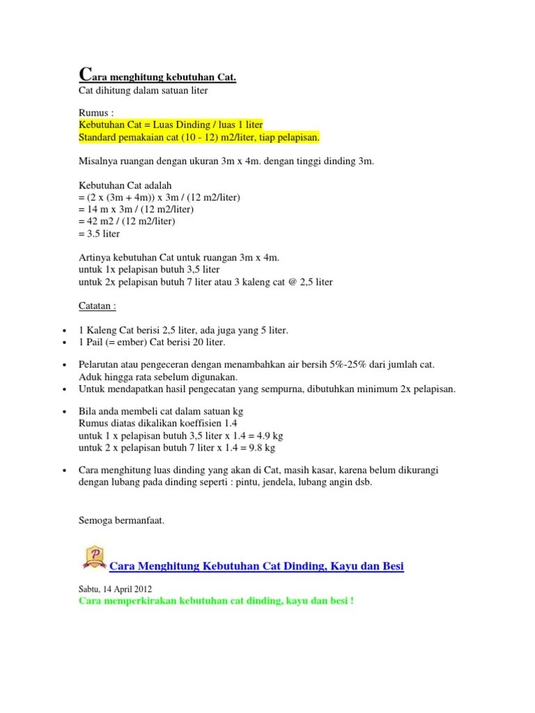1 Kg Cat Besi Untuk Berapa M2 – Dengan