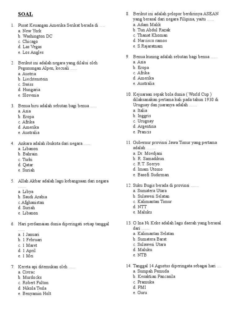 Soal Cerdas Cermat Bahasa Inggris Smp Pdf