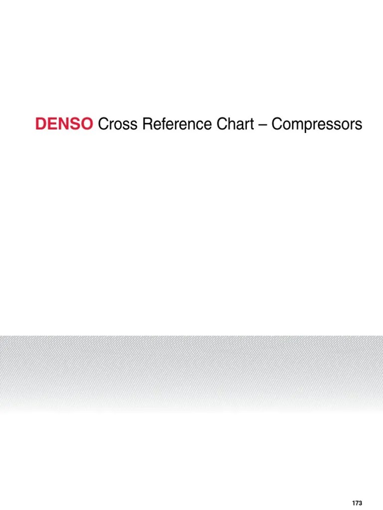 Cross Reference Chart Compressors Denso PDF Volkswagen Group Vehicle Industry