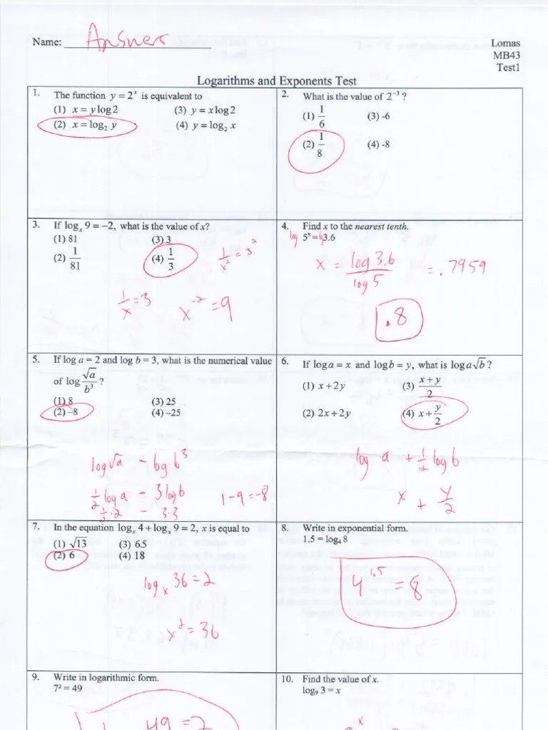 Midterm Review Answers | Equations | Classical Geometry