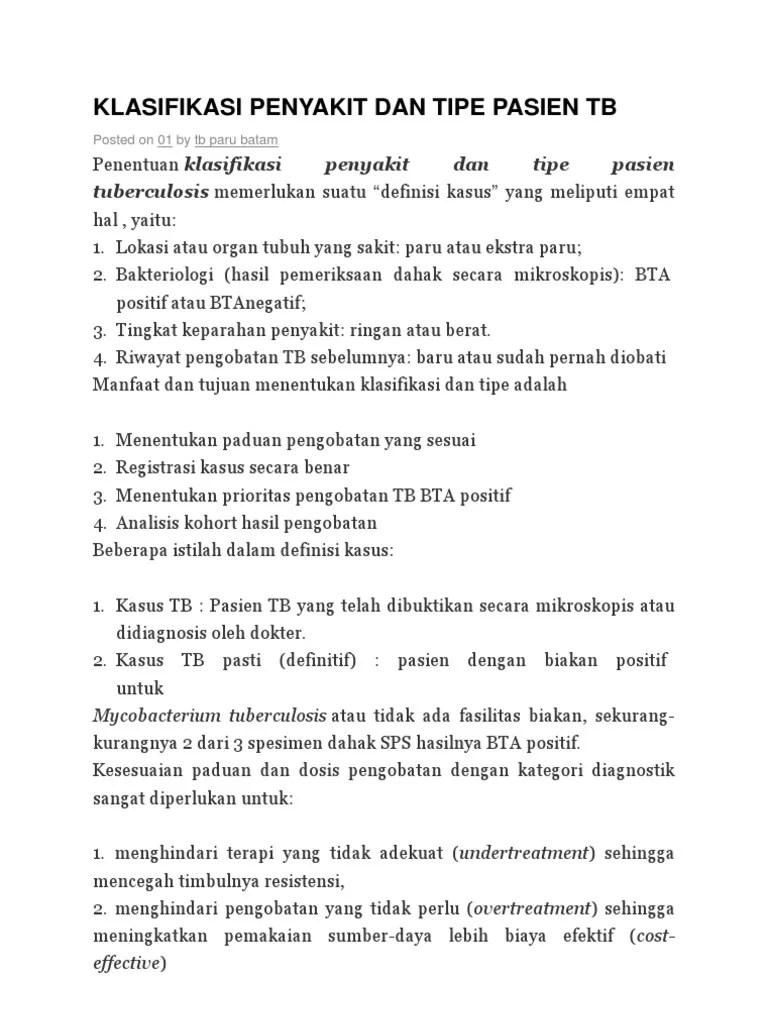 Klasifikasi TB Paru