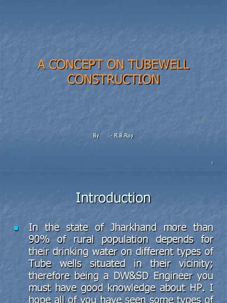 Types of Tube Wells & Its Construction Descargar gratis PDF