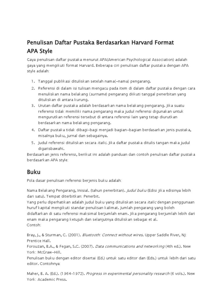 Penulisan Daftar Pustaka Berdasarkan Harvard Format APA.docx
