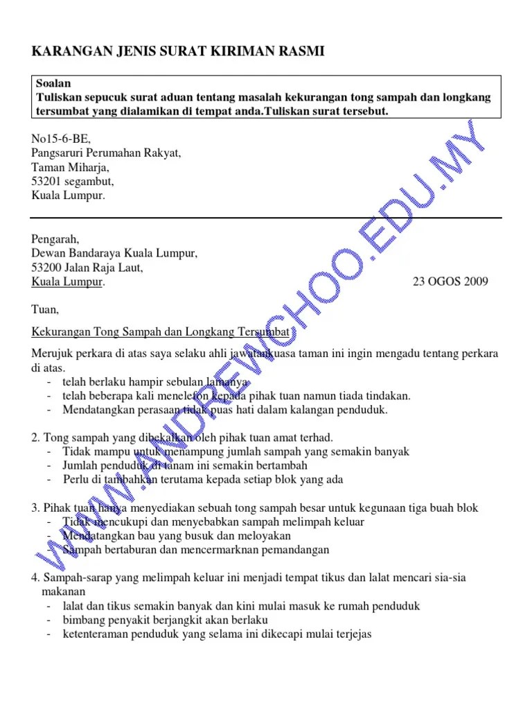 Contoh Surat Perletakan Jawatan Sebagai Bendahari Persatuan Penduduk