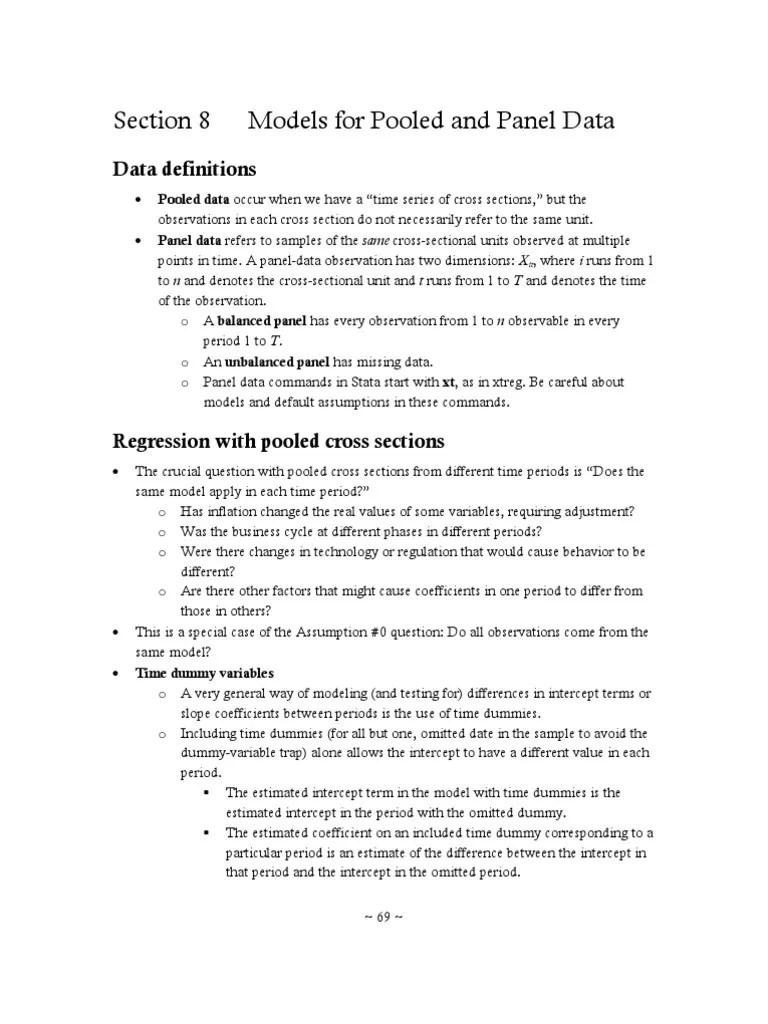 Panel vs Pooled Data Fixed Effects Model Multicollinearity