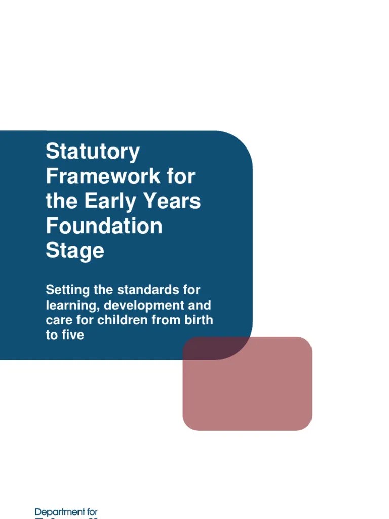 EYFS Statutory Framework PDF Nanny Special Education