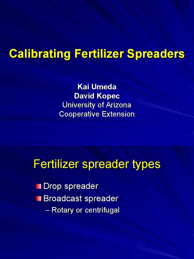 Calibrating Fertilizer Spreaders PDF Calibration Road Surface