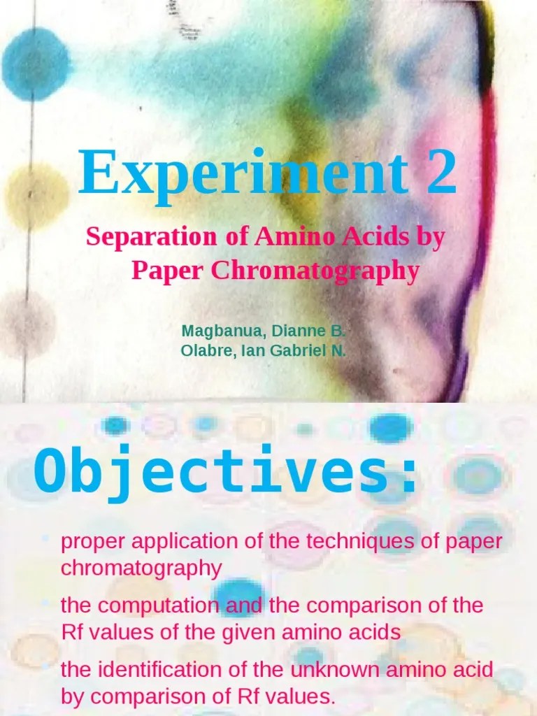 separation of amino acids by paper chromatography Chromatography