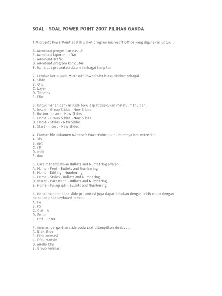 Soal Powerpoint