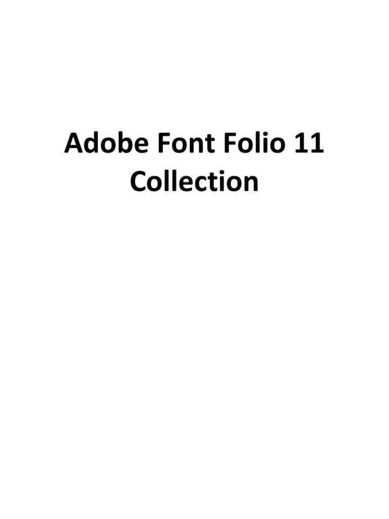 Adobe Font Folio 11 Font Collection Typefaces Typography