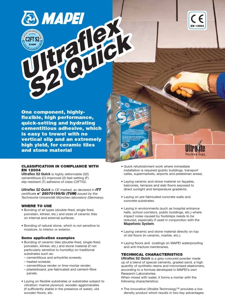 82 Ultraflex s2 Quick GB NoRestriction PDF Adhesive Tile