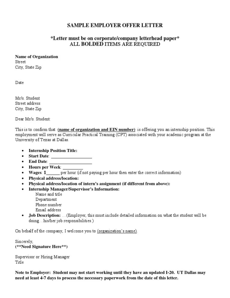 Cpt Sample Offer Letter New