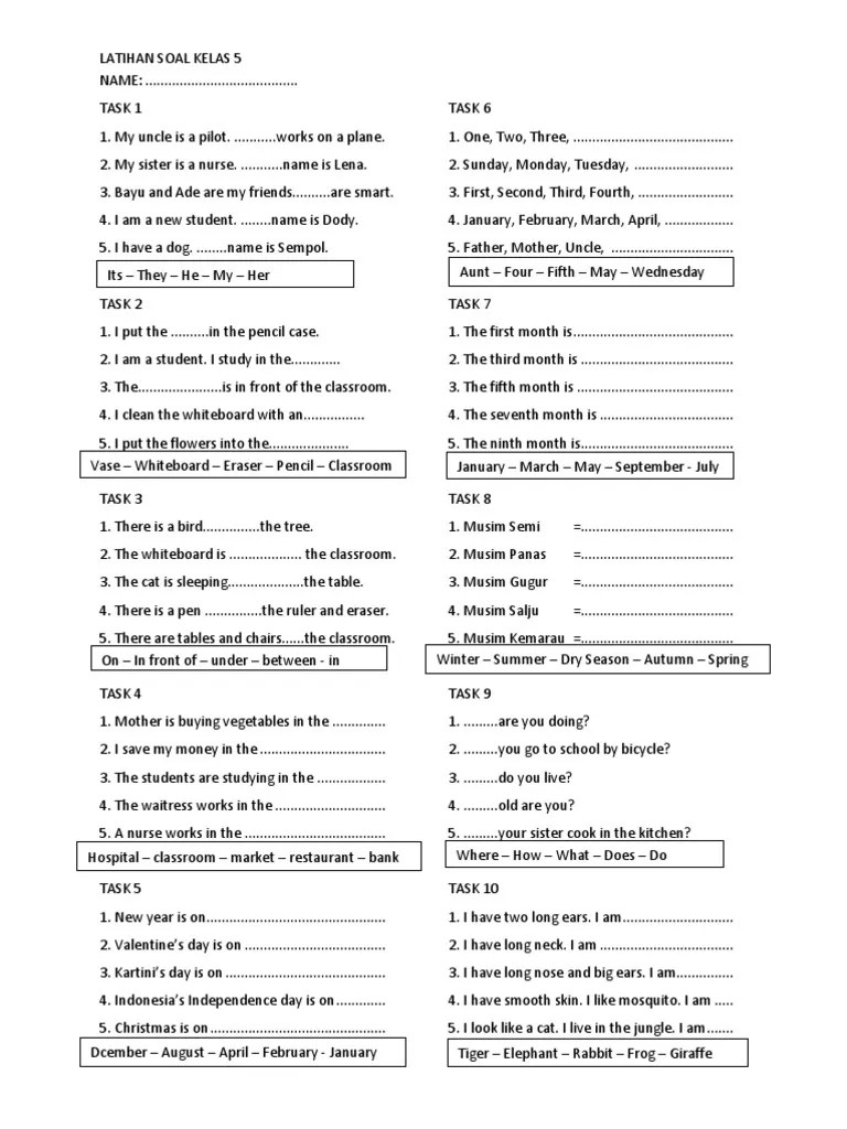 Soal Dan Kunci Jawaban B.inggris Kelas 5 Bab Library - Revisi Id