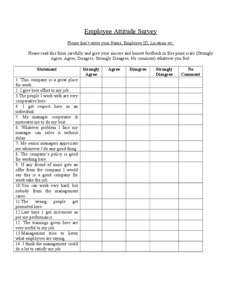 Employee Attitude Survey