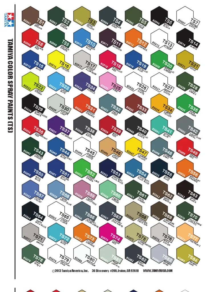 Tamiya Paint Colors