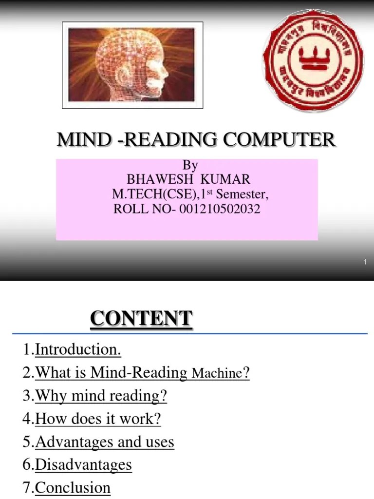 Mind Reading Computer .PPT New PDF Interaction