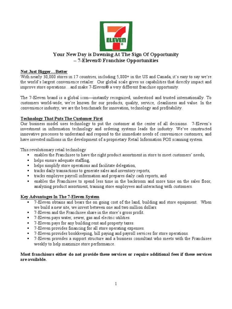How Does 7 Eleven Franchise Work