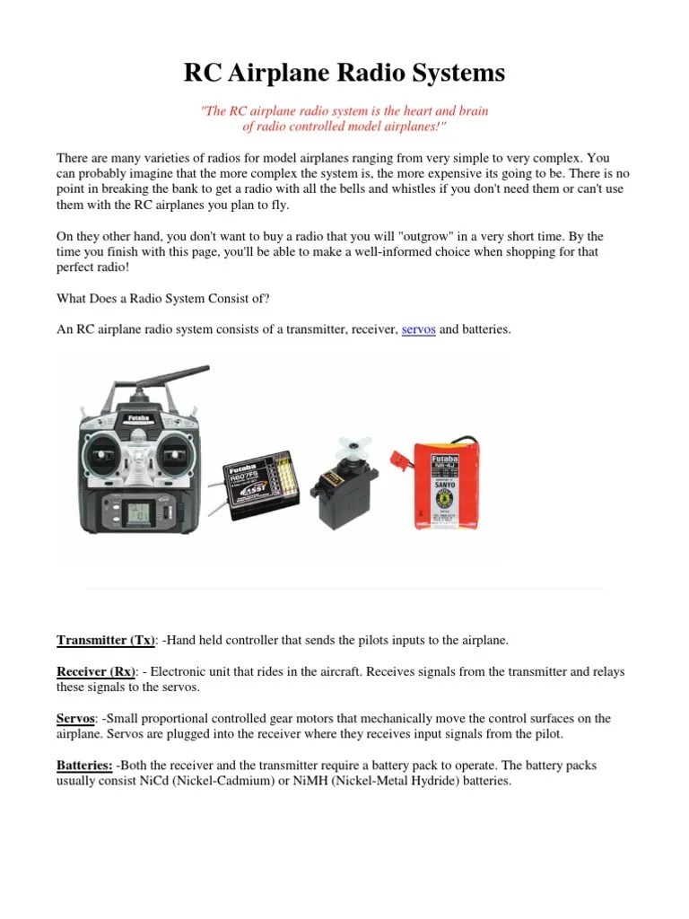 RC Airplane Radio Systems PDF Frequency Modulation Modulation