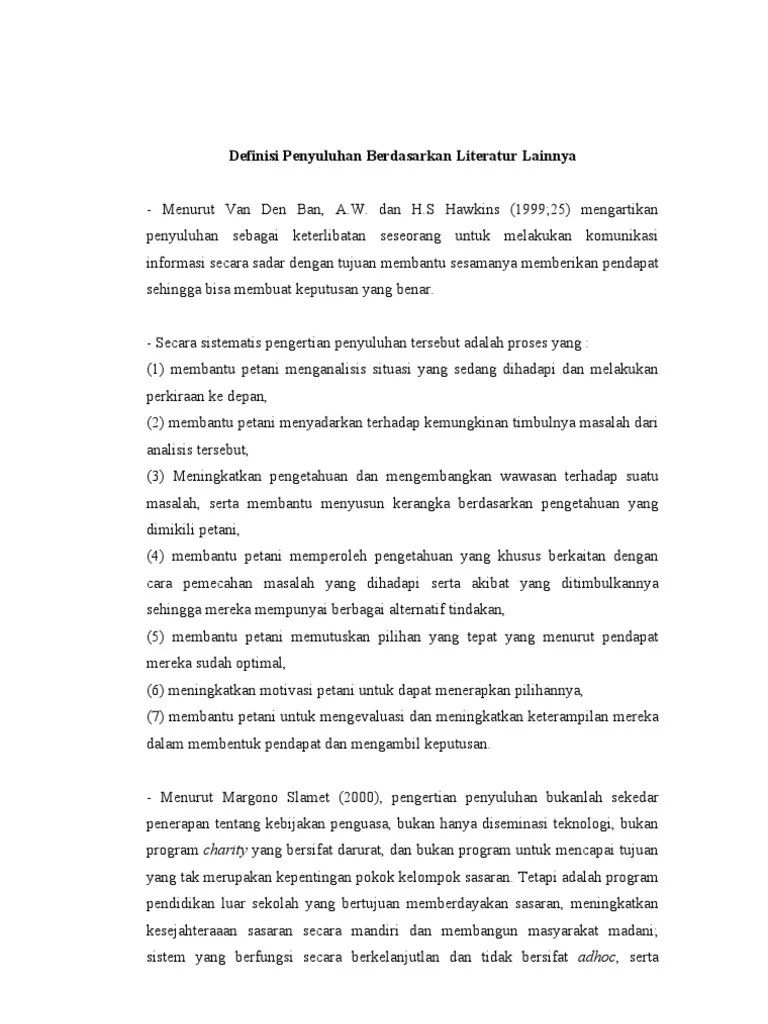 Definisi Penyuluhan Berdasarkan Literatur Lainnya | PDF