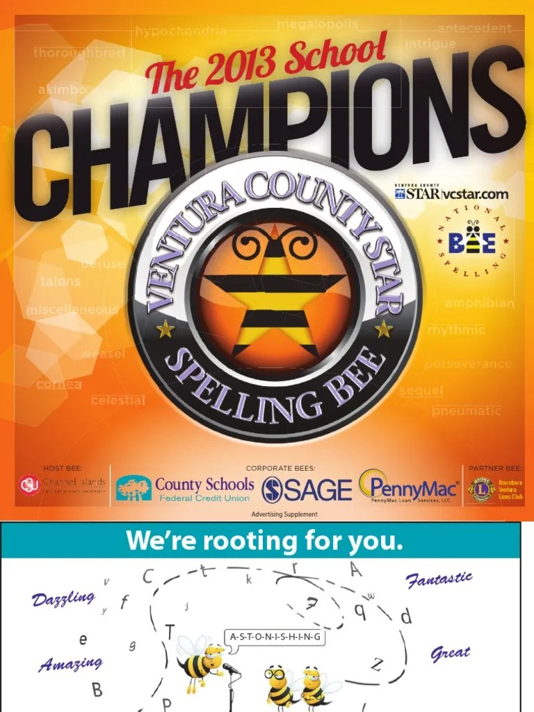 Spelling Bee 2013 Ventura County Star PDF Loans Mortgage Loan